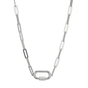 Silver Tone Paper Clip Necklace
